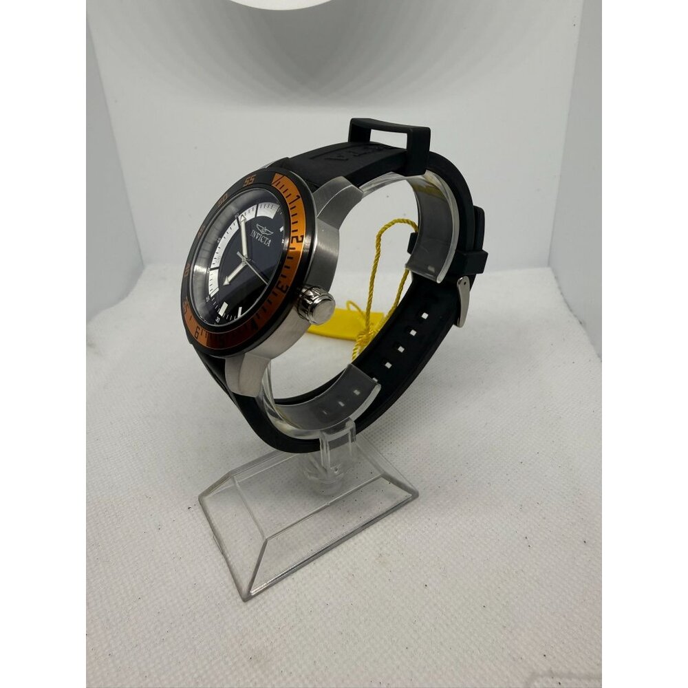 Invicta Mens Analog Watch With Black Silicone Strap & Stainless Steel Case - Picture 2 of 11